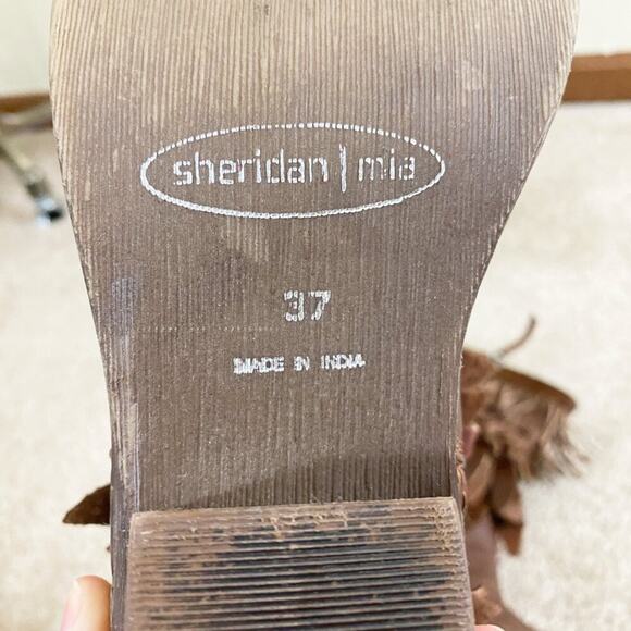 Sheridan Mia Brown Leather Mid Calf Boot w Fringe Detail Women's EU Size 37 EUC - Picture 7 of 10